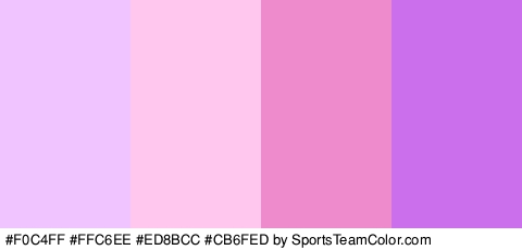 #F0C4FF #FFC6EE #ED8BCC #CB6FED Colors