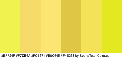 #EFF24F #F7DB6A #FCE571 #E0C645 #F4E258 #E4E820 Colors