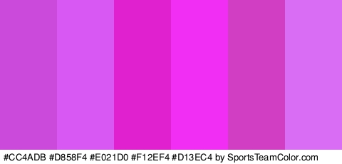 #CC4ADB #D858F4 #E021D0 #F12EF4 #D13EC4 #D96EF4 Colors