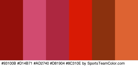 #93100B #D14B71 #AD2740 #D81904 #8C310E #DD6333 Colors