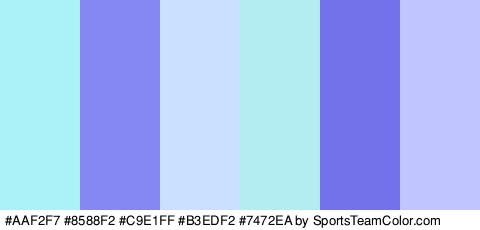 #AAF2F7 #8588F2 #C9E1FF #B3EDF2 #7472EA #C1C5FF Colors