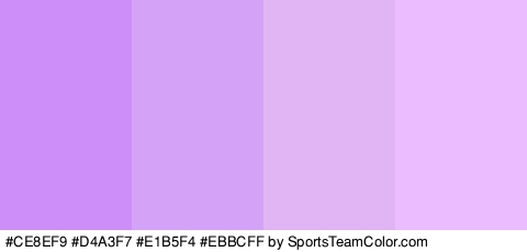 #CE8EF9 #D4A3F7 #E1B5F4 #EBBCFF Colors