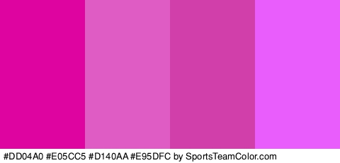 #DD04A0 #E05CC5 #D140AA #E95DFC Colors