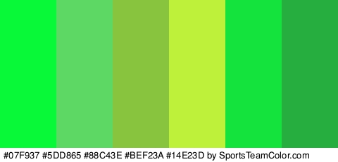 #07F937 #5DD865 #88C43E #BEF23A #14E23D #26AF3F Colors