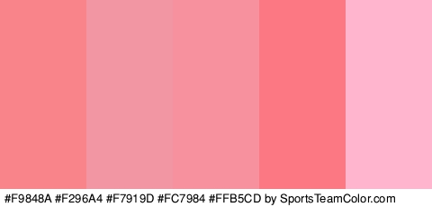 #F9848A #F296A4 #F7919D #FC7984 #FFB5CD Colors