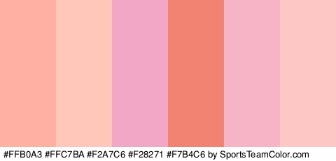 #FFB0A3 #FFC7BA #F2A7C6 #F28271 #F7B4C6 #FCC7C4 Colors