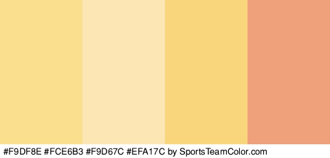 #F9DF8E #FCE6B3 #F9D67C #EFA17C Colors