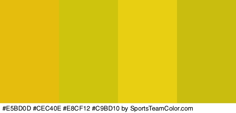 #E5BD0D #CEC40E #E8CF12 #C9BD10 Colors