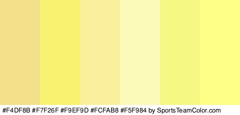 #F4DF8B #F7F26F #F9EF9D #FCFAB8 #F5F984 #FDFF87 Colors