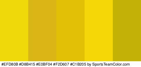 #EFD80B #D8B415 #E0BF04 #F2D607 #C1B205 Colors