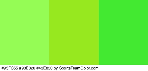 #95FC55 #98E820 #43E830 Colors