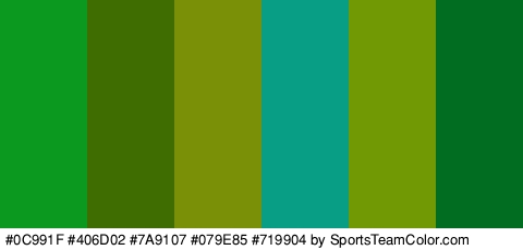 #0C991F #406D02 #7A9107 #079E85 #719904 #016D21 Colors