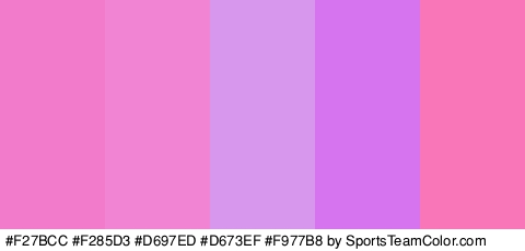 #F27BCC #F285D3 #D697ED #D673EF #F977B8 Colors