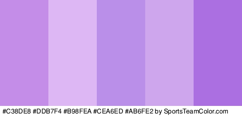 #C38DE8 #DDB7F4 #B98FEA #CEA6ED #AB6FE2 Colors