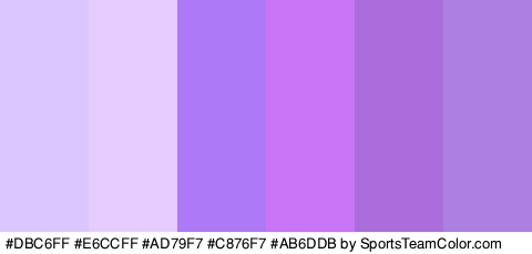 #DBC6FF #E6CCFF #AD79F7 #C876F7 #AB6DDB #AD7FE2 Colors