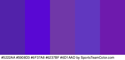 #5222AA #5908D3 #6F37A8 #6237BF #6D1AAD Colors