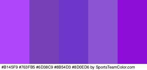 #B145F9 #763FB5 #6D38C9 #8B54D3 #8D0ED6 Colors