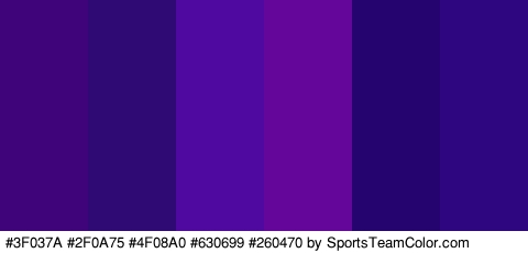 #3F037A #2F0A75 #4F08A0 #630699 #260470 #2E067F Colors