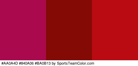 #AA0A4D #840A06 #BA0B13 Colors