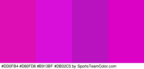 #DD0FB4 #D80FD8 #B913BF #DB02C5 Colors