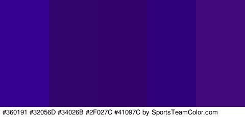 #360191 #32056D #34026B #2F027C #41097C Colors