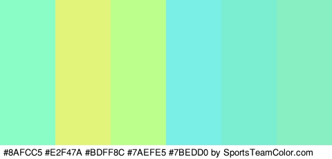 #8AFCC5 #E2F47A #BDFF8C #7AEFE5 #7BEDD0 #88EFC3 Colors