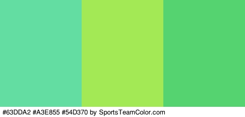 #63DDA2 #A3E855 #54D370 Colors