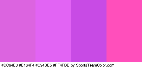 #DC64E0 #E164F4 #C94BE5 #FF4FBB Colors