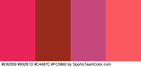 #E82559 #992B1D #C4487C #FC5860 Colors