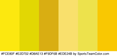 #FCE80F #E2D702 #D8AE13 #F9DF6B #EDE24B #F9C802 Colors