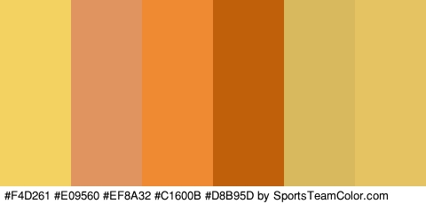 #F4D261 #E09560 #EF8A32 #C1600B #D8B95D #E5C262 Colors