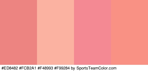 #ED8482 #FCB2A1 #F48993 #F99284 Colors