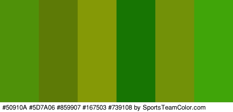 #50910A #5D7A06 #859907 #167503 #739108 #3FA508 Colors