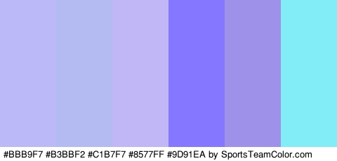 #BBB9F7 #B3BBF2 #C1B7F7 #8577FF #9D91EA #83EDF7 Colors