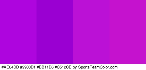 #AE04DD #9900D1 #BB11D6 #C512CE Colors