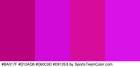 #BA017F #D10AD8 #D60C9D #D912E8 Colors