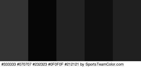 #333333 #070707 #232323 #0F0F0F #212121 Colors