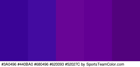 #3A0496 #440BA0 #680496 #620093 #52027C Colors