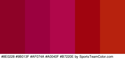 #8E0228 #9B013F #AF074A #A0040F #B7220E Colors