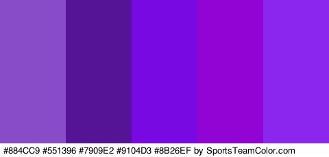 #884CC9 #551396 #7909E2 #9104D3 #8B26EF Colors