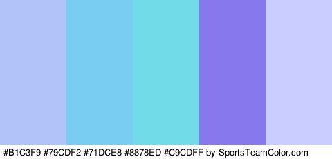 #B1C3F9 #79CDF2 #71DCE8 #8878ED #C9CDFF Colors