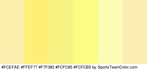 #FCEFAE #FFEF77 #F7F383 #FCFC85 #FCFCB5 #FCEDB3 Colors