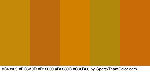 #C48909 #BC6A0D #D18000 #B2880C #C96B06 Colors