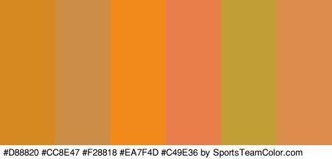 #D88820 #CC8E47 #F28818 #EA7F4D #C49E36 #DD8D4B Colors