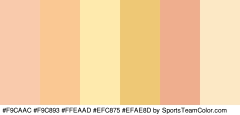 #F9CAAC #F9C893 #FFEAAD #EFC875 #EFAE8D #FCE8C4 Colors