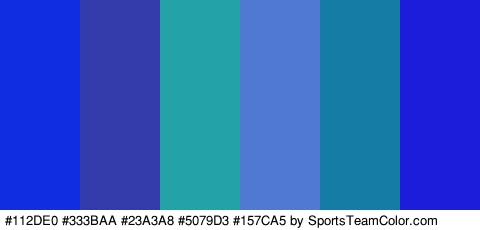 #112DE0 #333BAA #23A3A8 #5079D3 #157CA5 #1C1CDB Colors