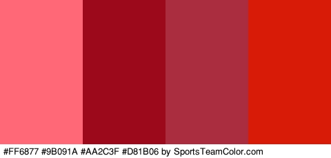 #FF6877 #9B091A #AA2C3F #D81B06 Colors