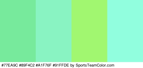 #77EA9C #89F4C2 #A1F76F #91FFDE Colors