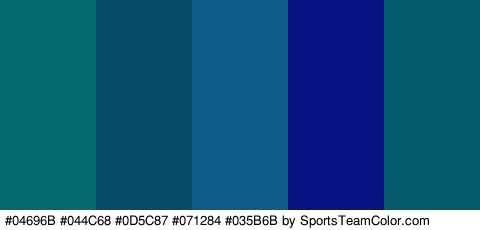 #04696B #044C68 #0D5C87 #071284 #035B6B Colors