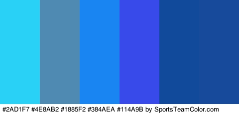 #2AD1F7 #4E8AB2 #1885F2 #384AEA #114A9B #174A9B Colors